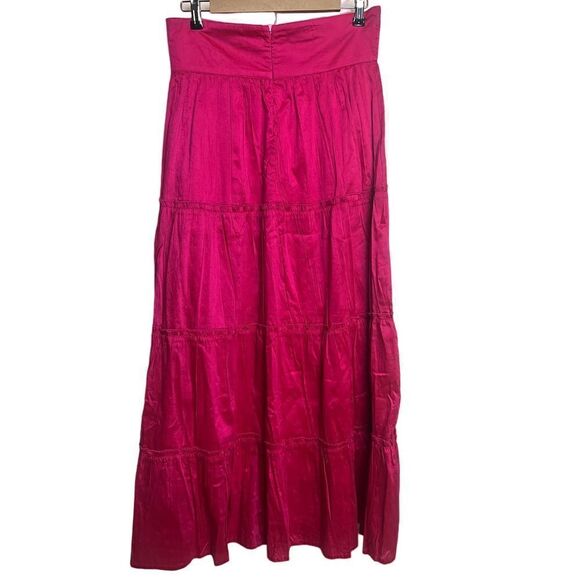 Madison Mathews Pink Silk Maxi Skirt NWT Sz. M - Picture 4 of 5